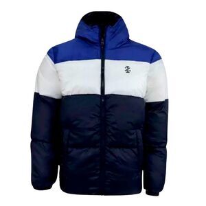 Men’s Izod Color-Block Puffer Jacket Navy/White/Royal Size 2XL